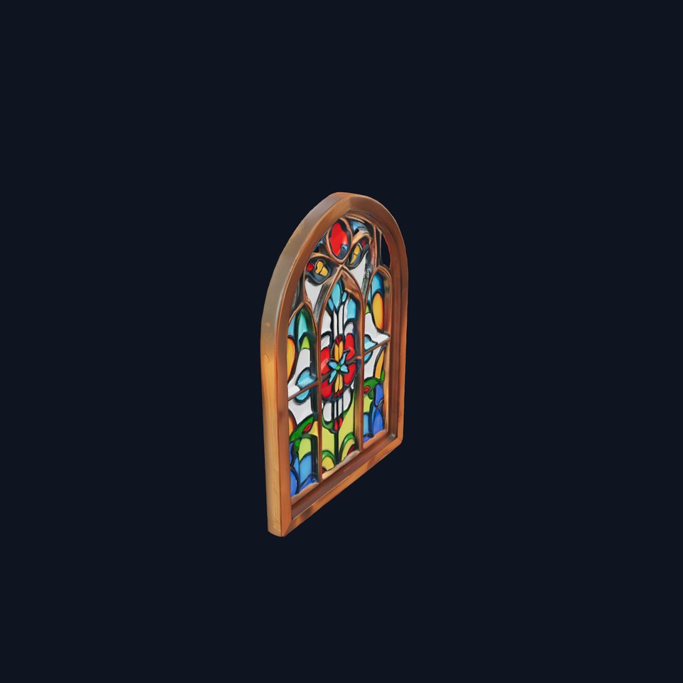 Vibrant Stained Glass Window model pack